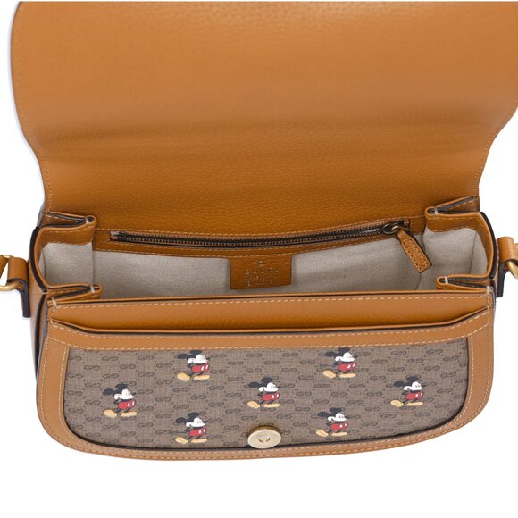 GUCCI x Disney GG Supreme Shoulder Bag 602694 Khaki Brown Multi PVC Leather - Picture 8 of 8